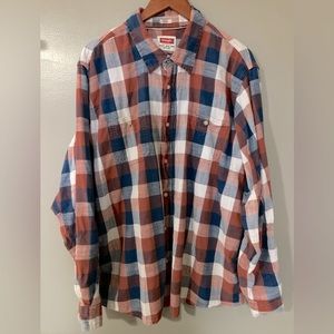 Wrangle button up long sleeve plaid shirt